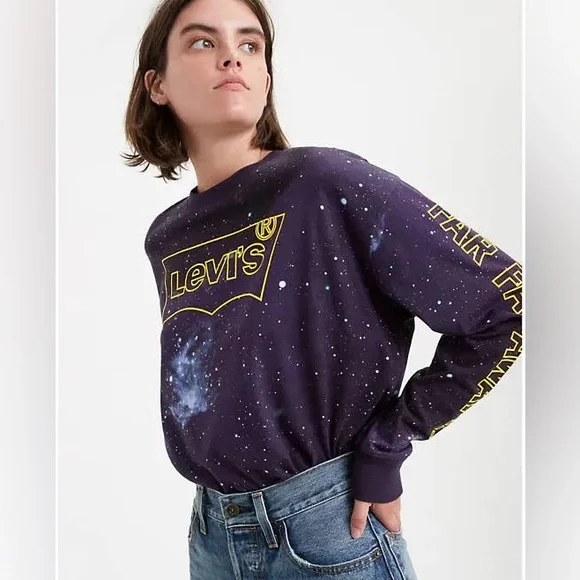 Levi's Star Wars Purple Galaxy Long Sleeve Shirt - Picture 5 of 8